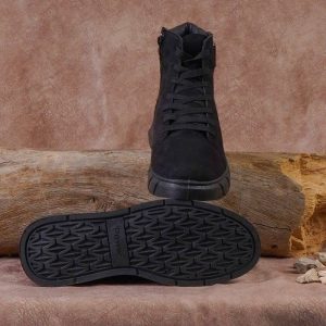 black suede half boot